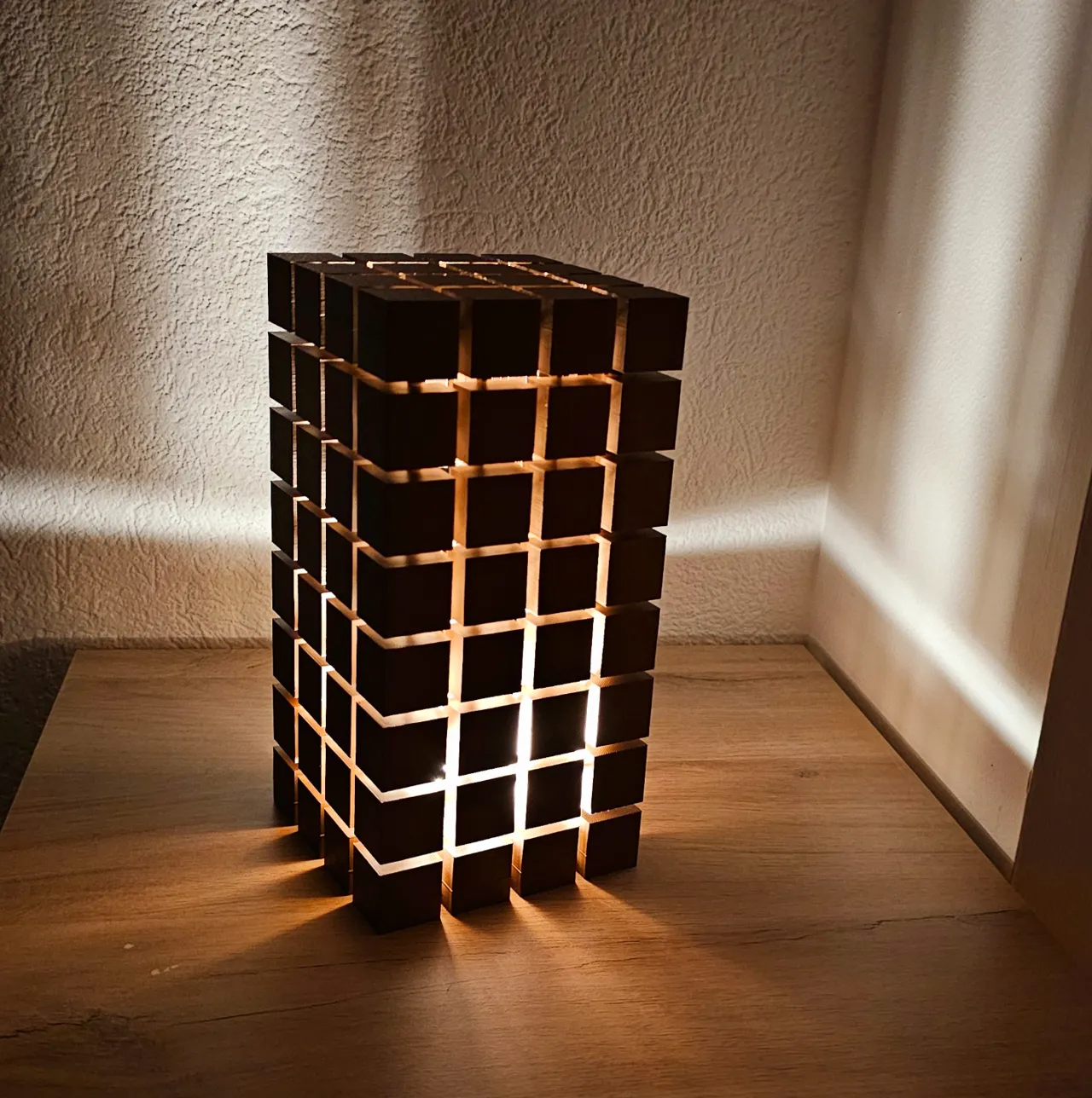CubeStack desk lamp (no glue, no supports) view 3