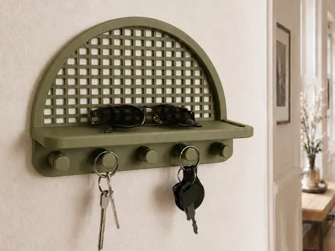 Organizador: Arched Grid Entryway Organizer & Key Holder — referencia de MakerWorld