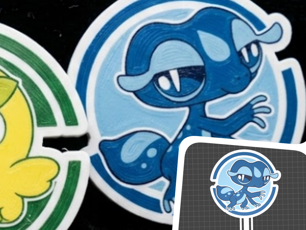 Gecqua Water Pokemon Keychain and Bookmark