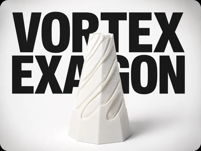VORTEX EXAGON – Geometric Twist Sculpture