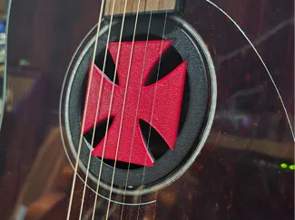 Acoustic Guitar Soundhole Cover Iron Cross