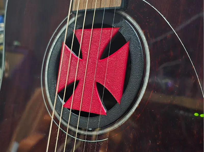 Acoustic Guitar Soundhole Cover Iron Cross