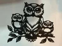 Silhouette murale famille de hiboux — photo 2