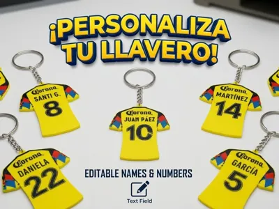 America Jersey Customizable Keychain