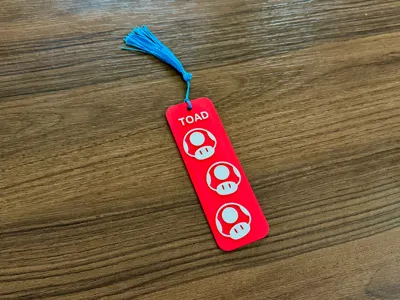 Toad themed bookmark
