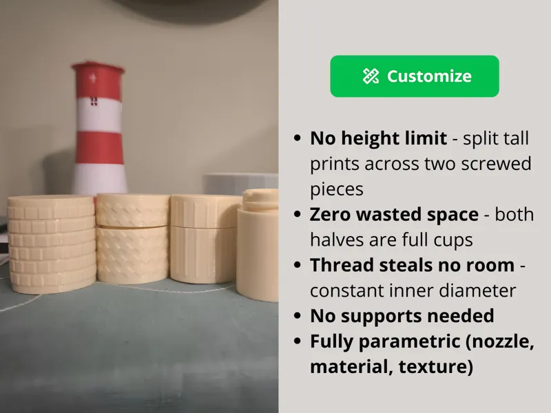 Parametric Round Container (No Height Limit)