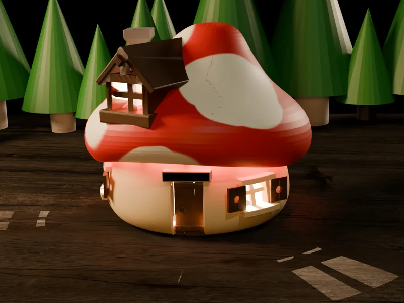 Mushroom Smurf House Light