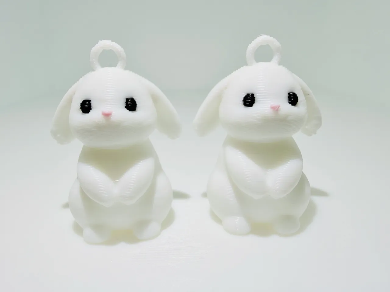 Cute Easter Bunny Earrings 3MF - Kawaii view 2