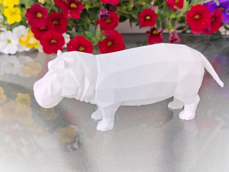 Geometric Low Poly Hippo Figurine