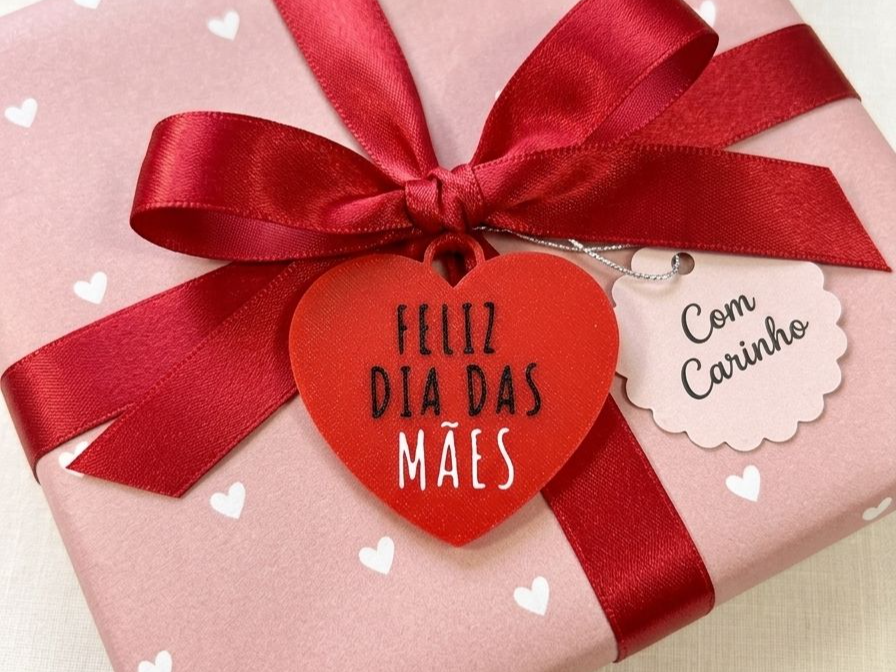 Pingente coração feliz dia das mães
