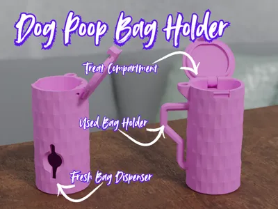 Dog Poop Bag Holder, Treat Container, Used Bags