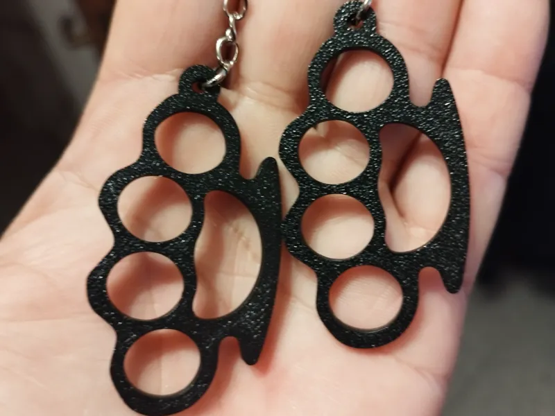 Decorative "Brass Knuckles" Style Keychain