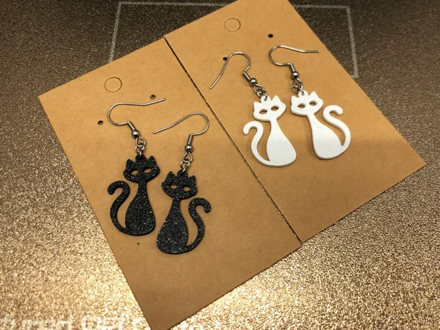 Black & white cat earrings set 0.4 mm nozzle