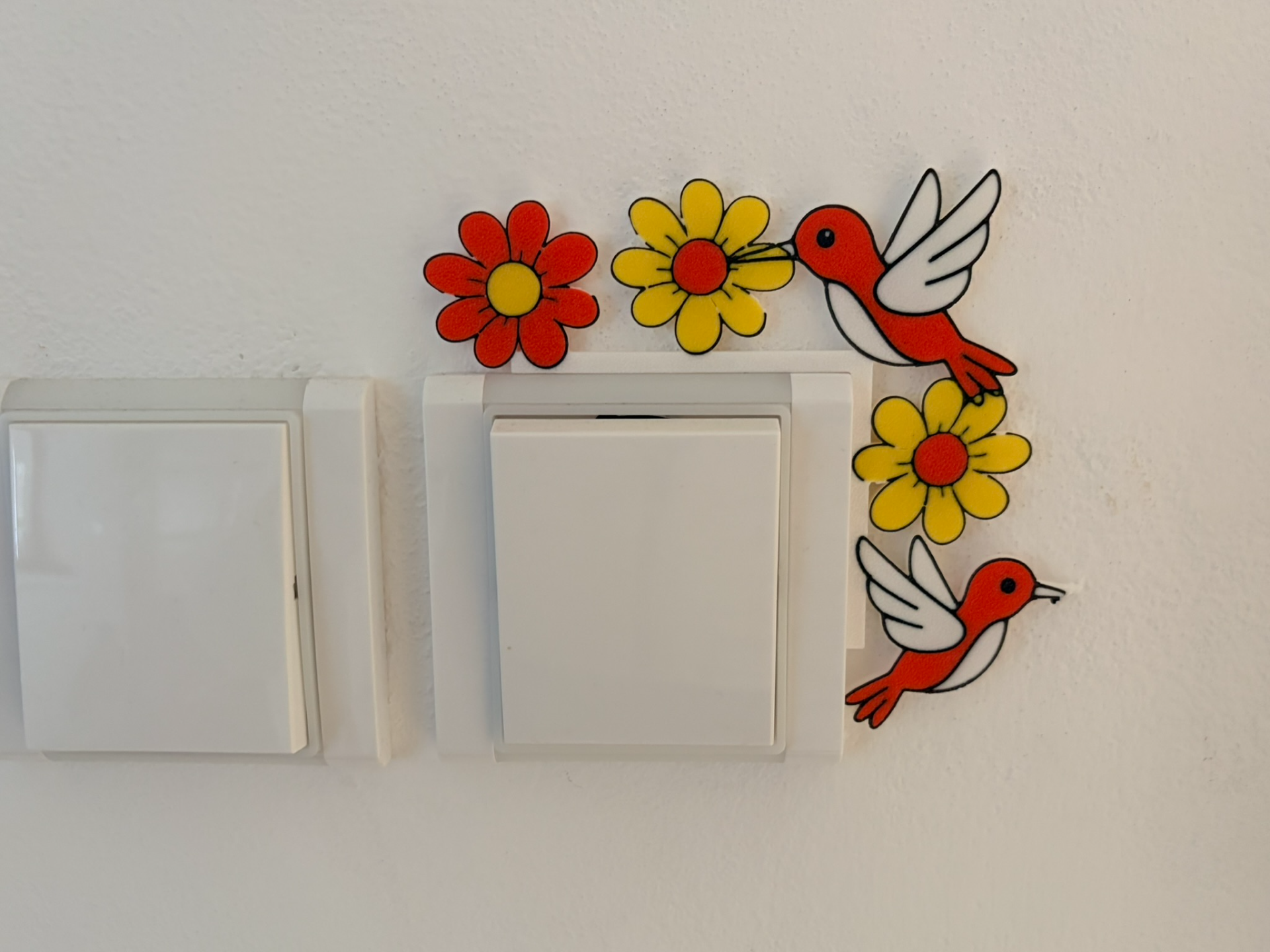 Spring decoration for light switch (hummingbird)