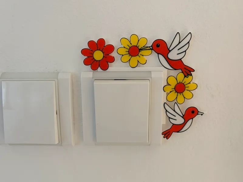 Spring decoration for light switch (hummingbird)