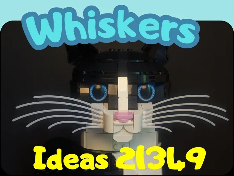 Add-on Whiskers for LEGOs Ideas 21349 Tuxedo Cat