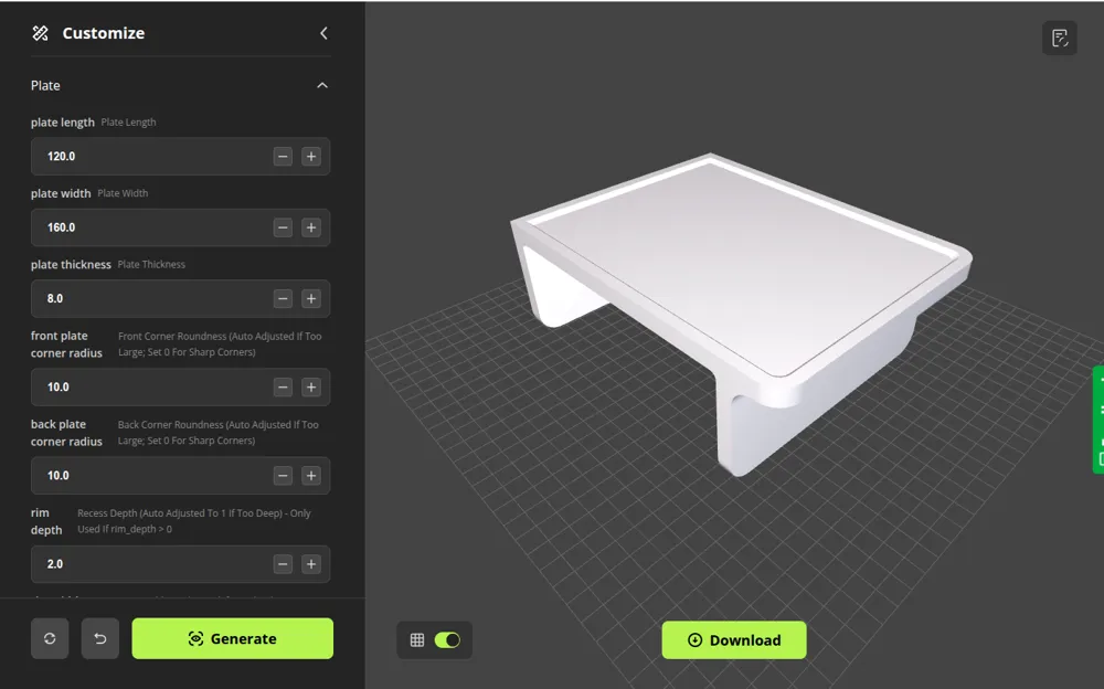 Parametric Shelf, Tray, Box & Coaster Generator - Free 3D Print Model ...