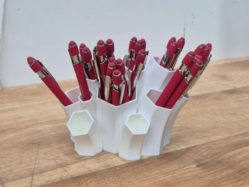 Pencil holder polygon form
