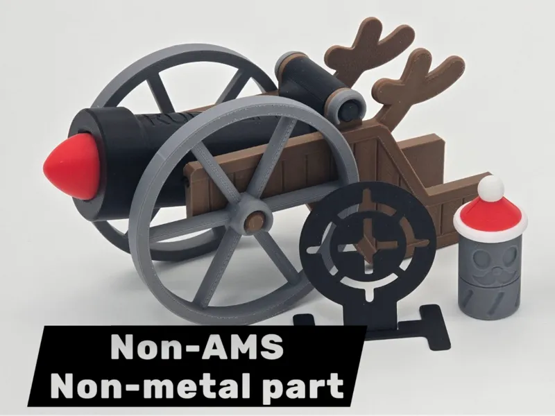 Spring-powered cannon with no-metal parts/no-ams