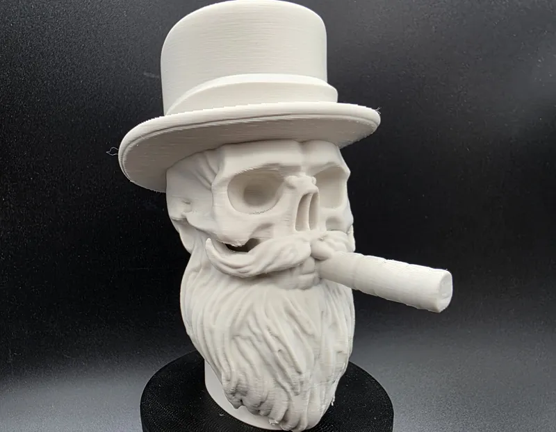 Bearded Top Hat Skull with Cigar -Standing Version