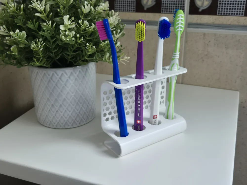 Toothbrush holder Honeycomb Pattern Modern without AMS - Free 3D Print ...