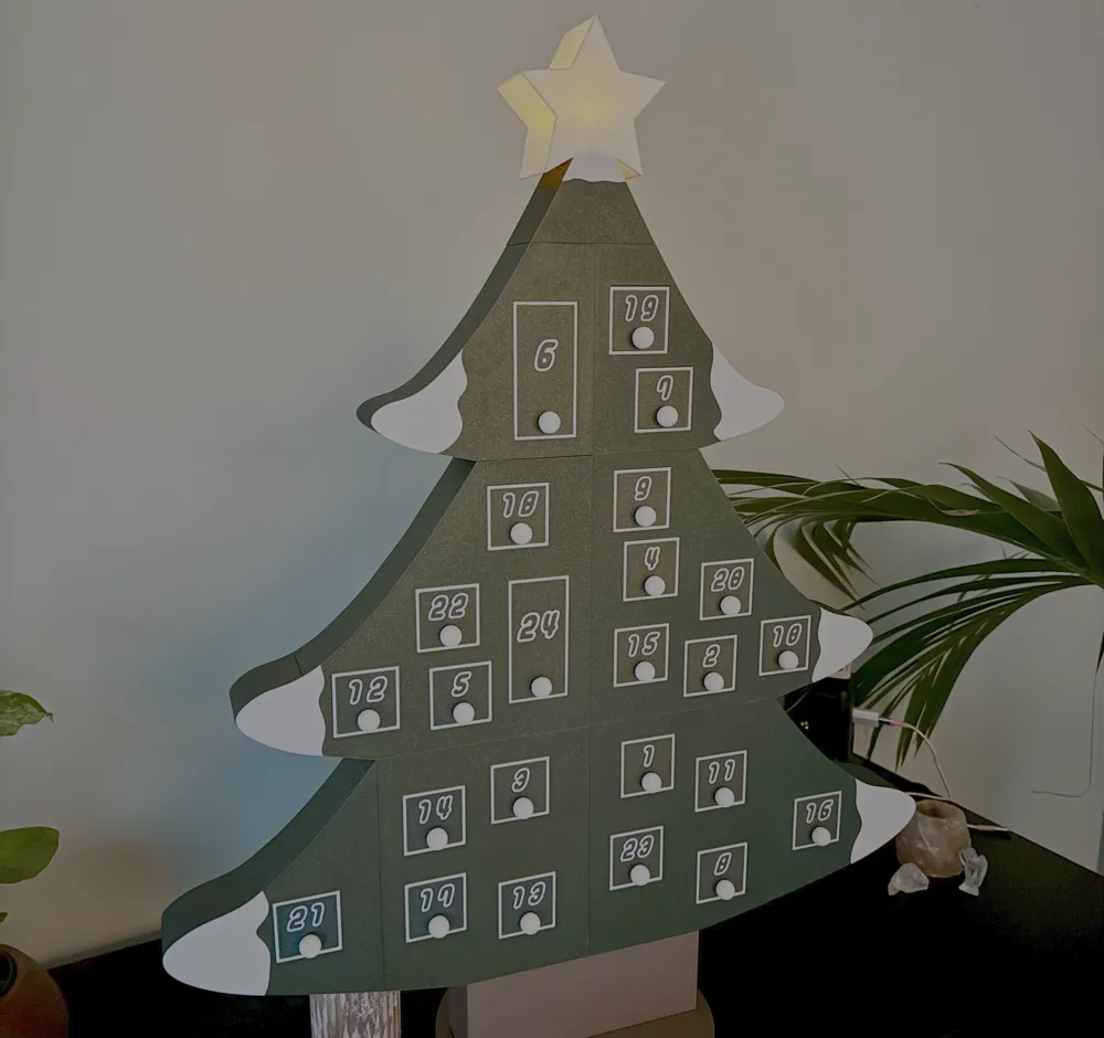 AdvenTree - Large Christmas Tree Advent Calendar - Free 3D Print Model ...
