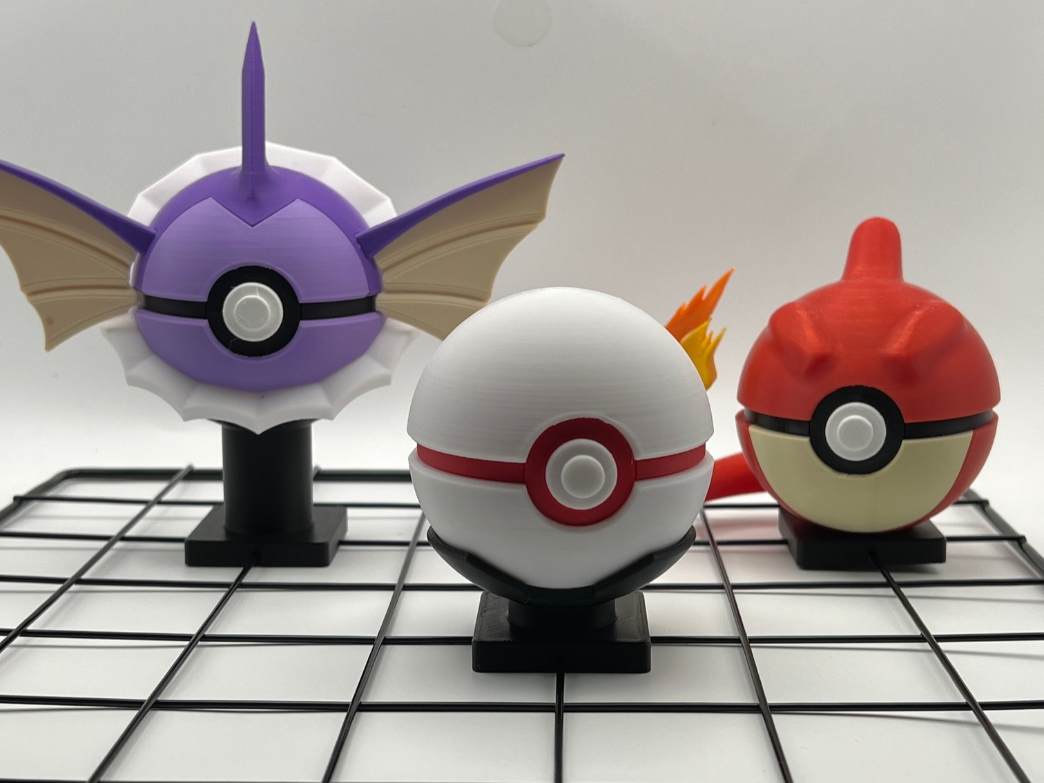 Pokeball Mount/Stand for Top Layer Cube Grid Wall 