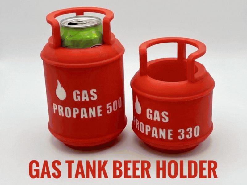 Gas tank beer holder
