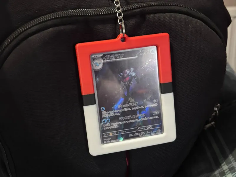 Pokeball Pokemon Top loader card Display Keychain