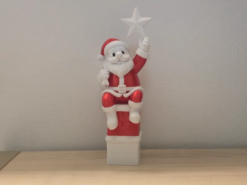 Santa on Chimney with Star Christmas Decoration
