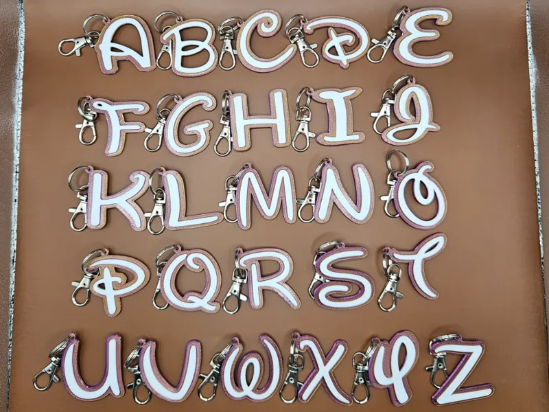 Disney style font Alphabet Keychains