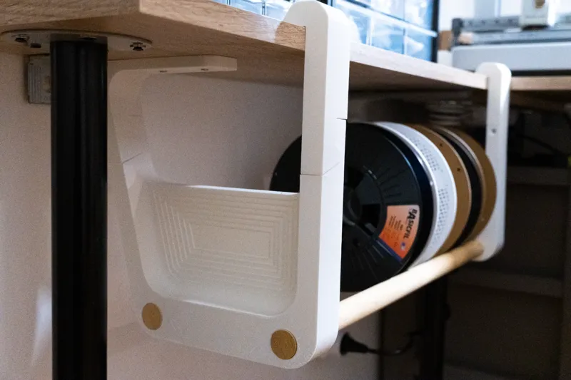 Spool holder - under desk
