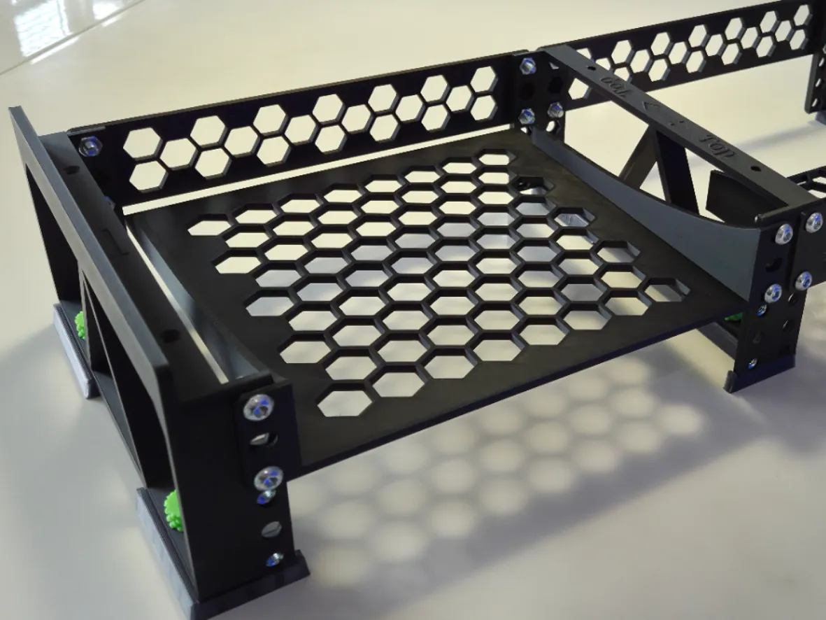 10 Inch Rack Layout 10 Inch Rack Shelf – Honeycomb Design - Free 3D Print Model - MakerWorld