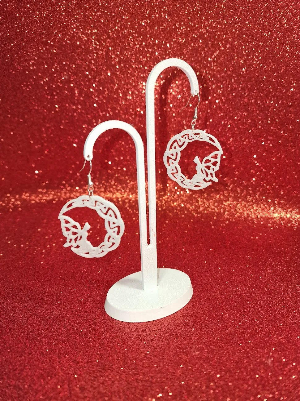 Fairy on the moon earrings view 3