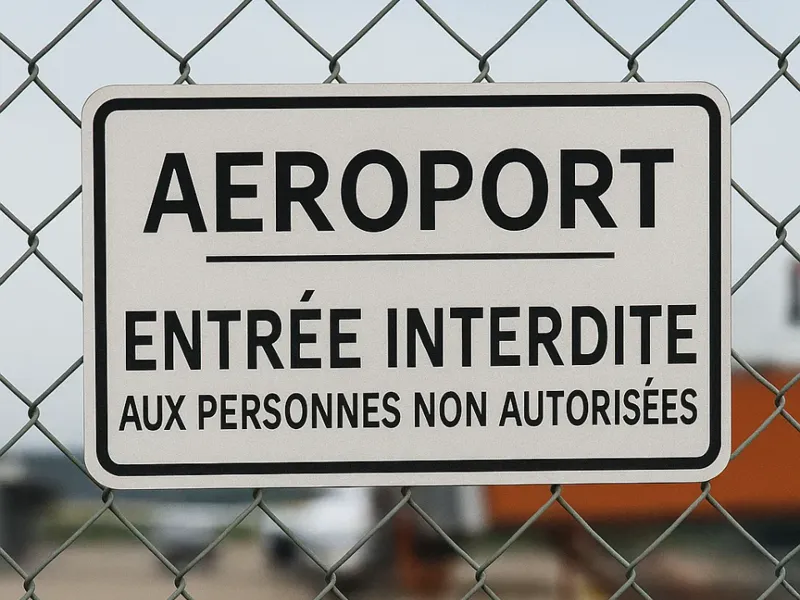 Aéroport – Entrée Interdite Schild
