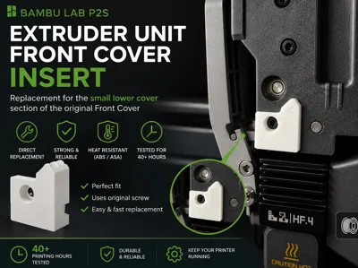Bambu Lab P2S Extruder Unit Front Cover Insert