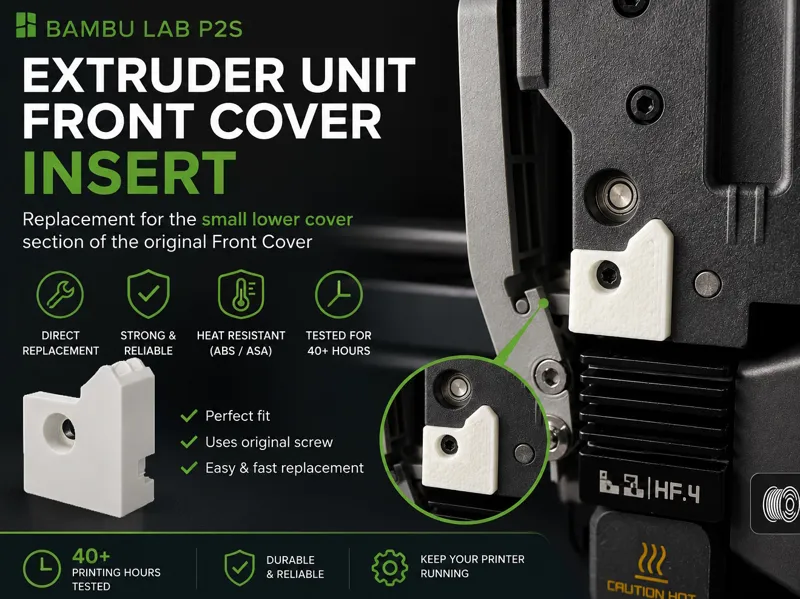 Bambu Lab P2S Extruder Unit Front Cover Insert