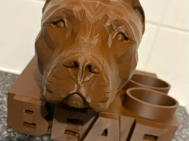 bear a xl bully low poly head/bust remote holder