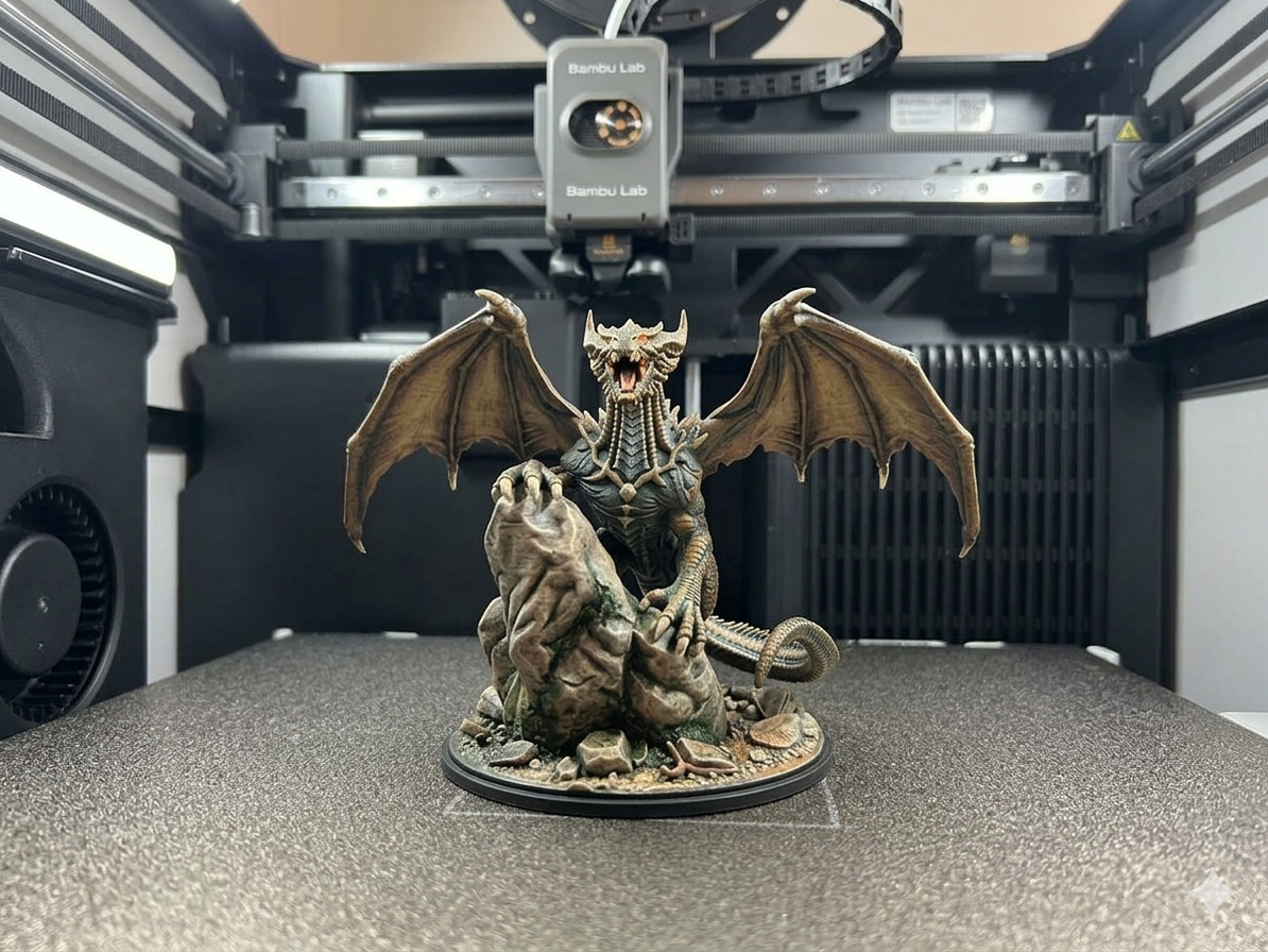Perched Guardian Dragon Miniature