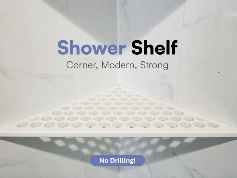 Shower Corner Shelf - Modern, Strong, No Drilling