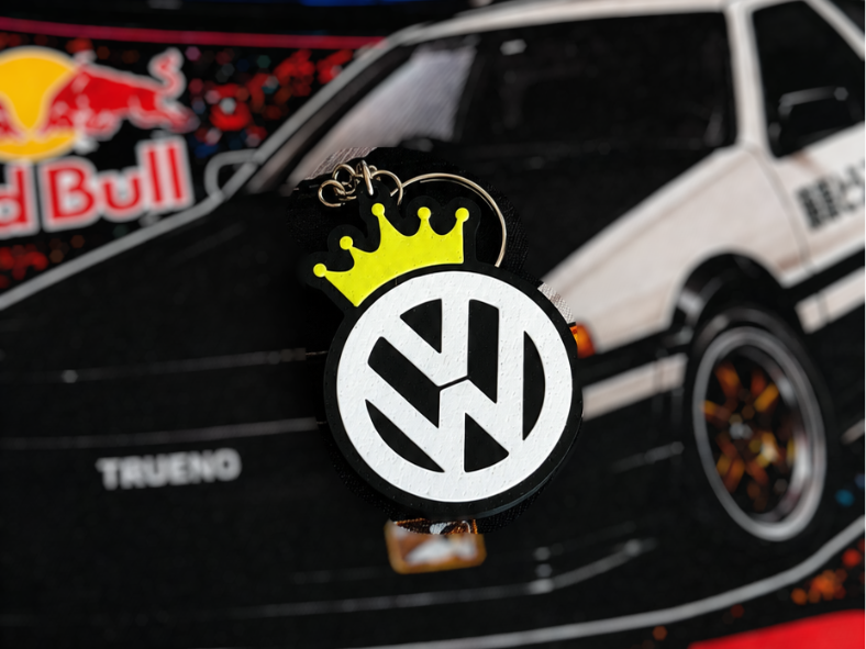 VW Logo Crown King Keychain