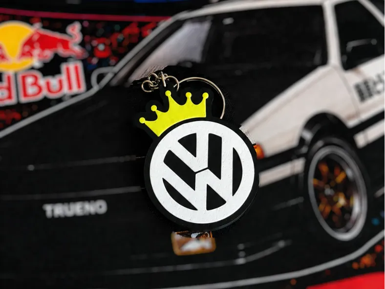 VW Logo Crown King Keychain