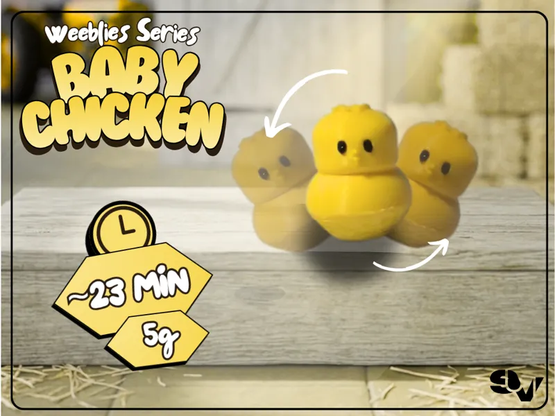Weeblies Series - BABY CHICKEN Wobble Toy NOAMS