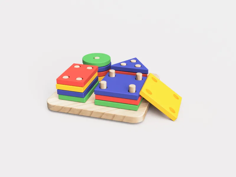 Montessori Shape & Color Sorting Puzzle Peg Toy 