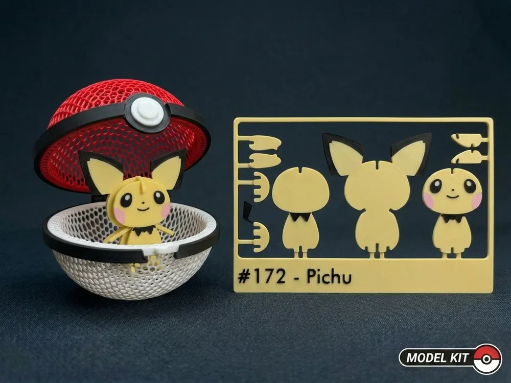 Pokemon #172 - Pichu kit card - Free 3D Print Model - MakerWorld