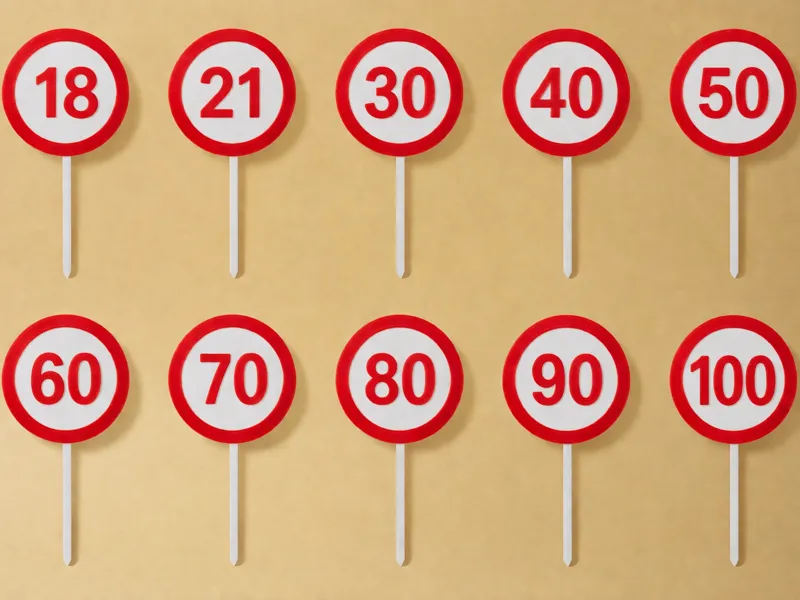 Cake Topper - 18,21,30...100