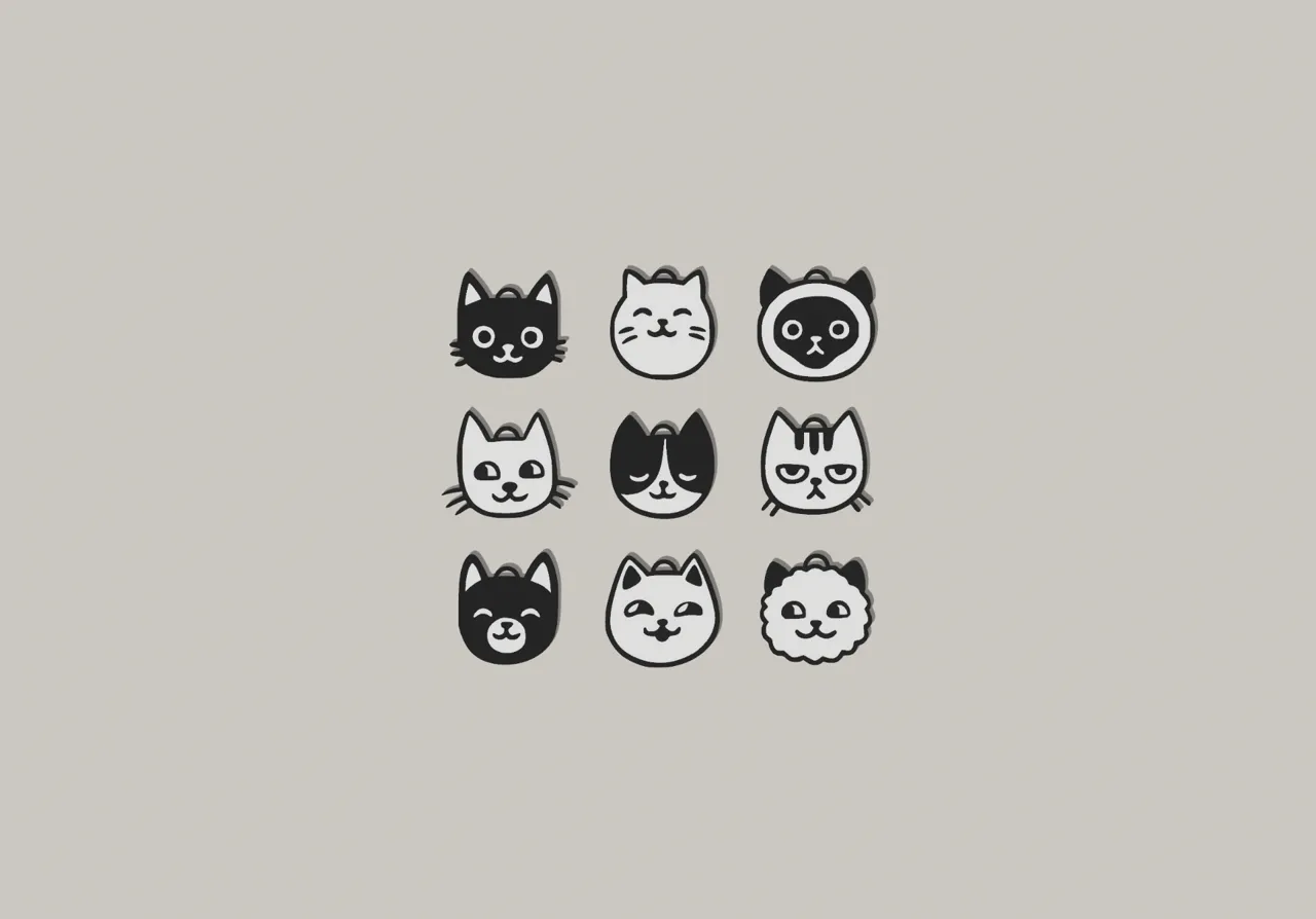 Cats earrings and keychains view 4