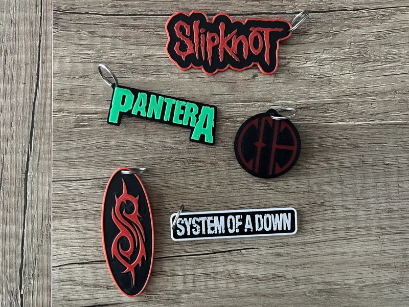 Keychain System of a Down Slipknot Pantera rock