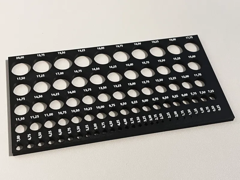 Circle Template 0.25–20 mm (0.25 mm Steps)