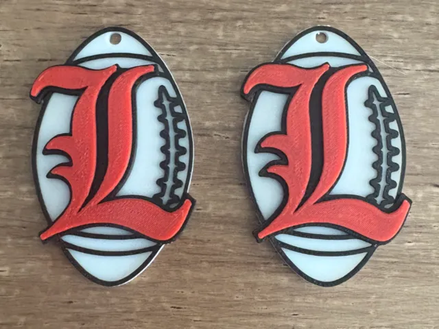 Louisville Cardinals Earrings - L logo w/ Football